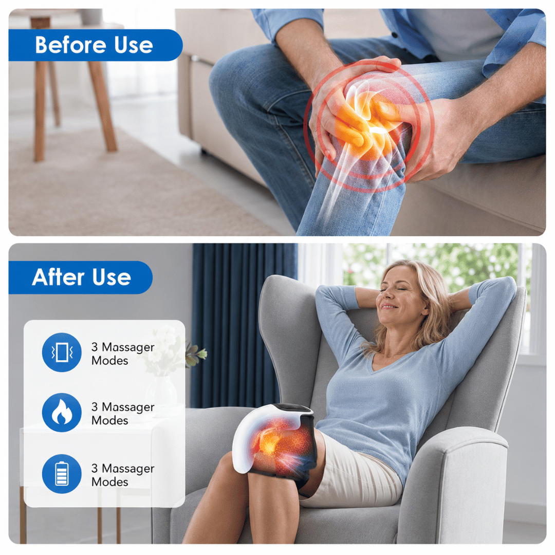 VitaforWell 3-in-1 Knee Revive — Red Light, Heat & Massage Wrap